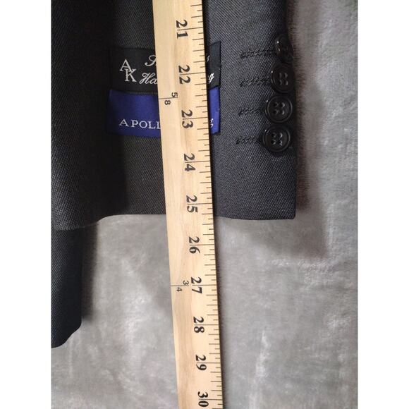 Apollo King Mens Super 160s Hand Tailoring Suit Jacket & Vest Char Black 44 - Picture 8 of 16